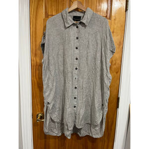Womens Phase Eight Octavia Linen Lagenlook Long Oversized Utility Shirt Size 42